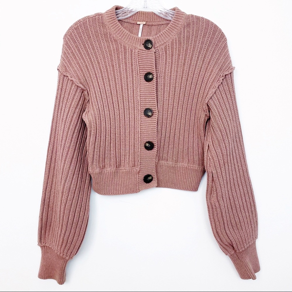 Free People All Yours Chunky Cropped Cardigan M